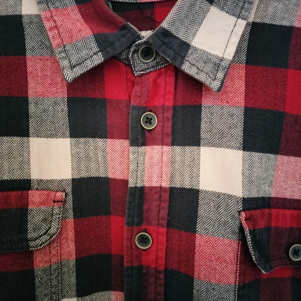 Jachs Set Of 2 Mens Cotton Flannel Mens Shirts M Check Plaid Modern Outdoorsy